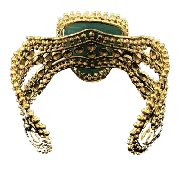 Kendra Scott Abena Turquoise Gold Cuff Bracelet Used on Runway Fashion Show 🥰 - Picture 9 of 15